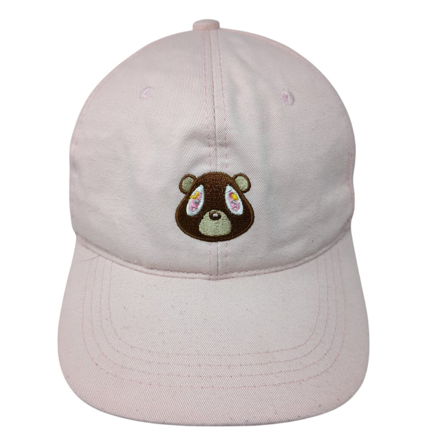 Kanye West Bear Slideback Hat Pink One Size Adjustable Embroidered