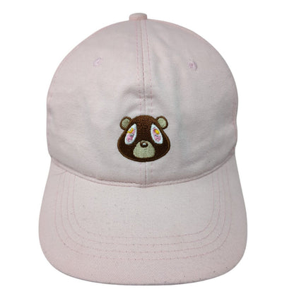 Kanye West Bear Slideback Hat Pink One Size Adjustable Embroidered