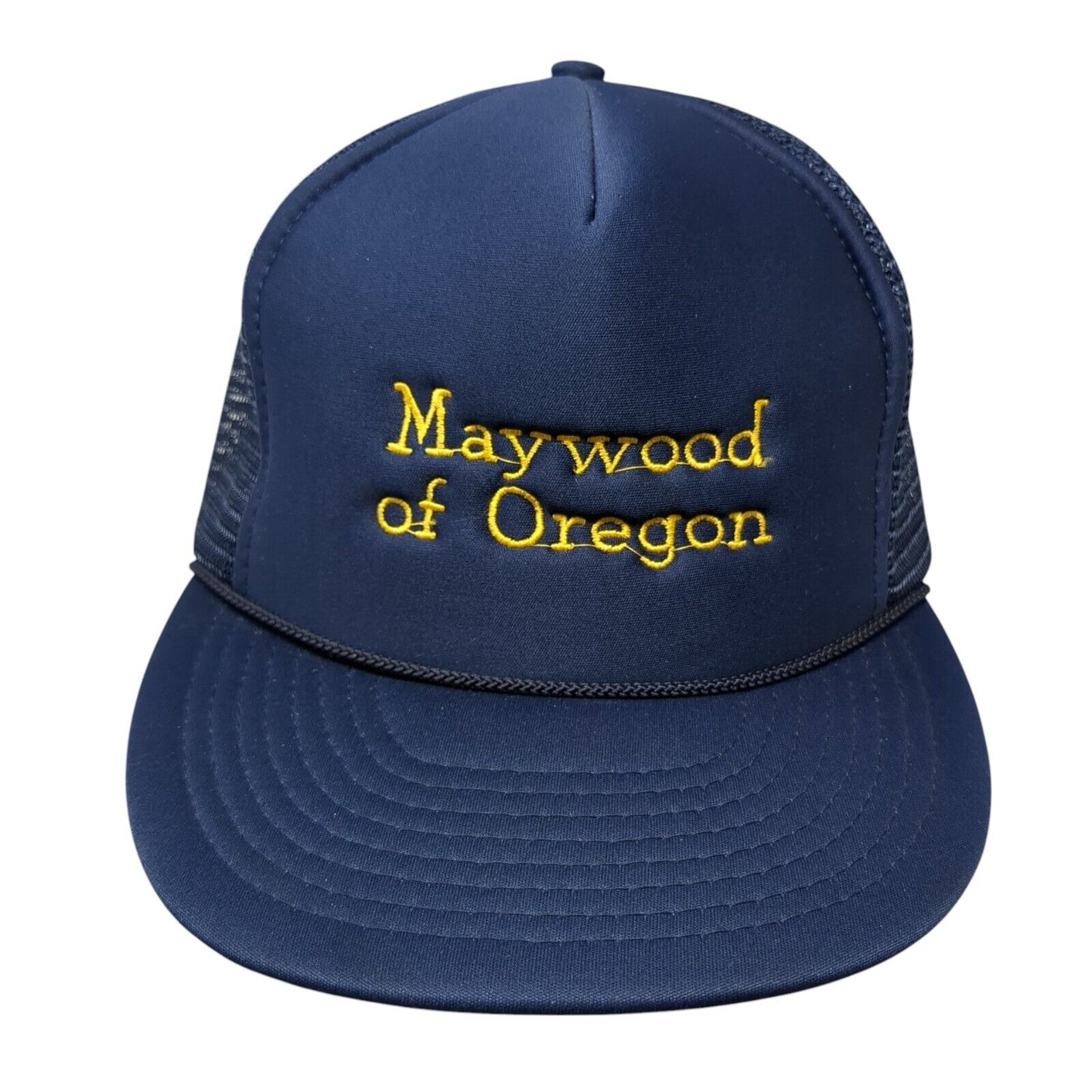 Maywood of Oregon Snapback Rope Trucker Hat Blue One Size Mesh Back