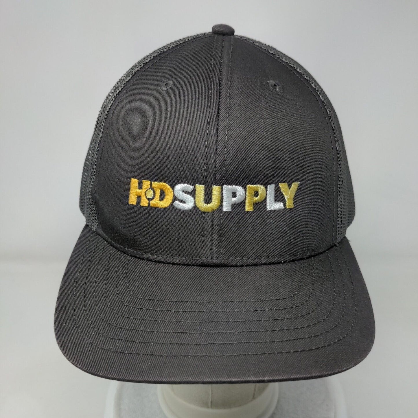 HD Supply Snapback Mesh Back Trucker Hat Gray OSFM Embroidered Otto
