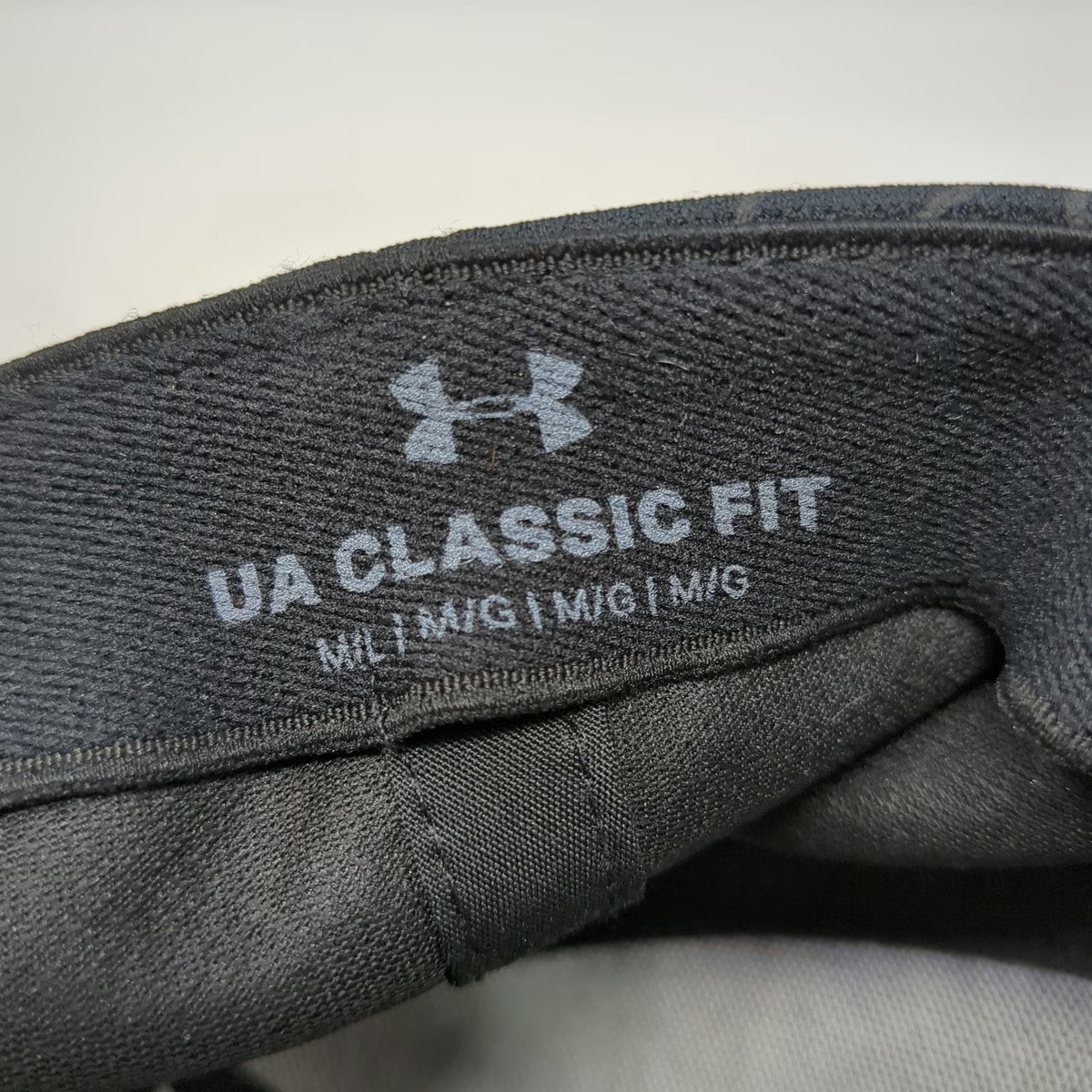 Under Armour Baseball Cap Black L Hat Fitted Gray Camo Topo Pattern Blitzing