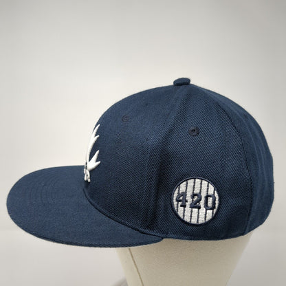 Piecemaker Snapback Hat Blue One Size Embroidered 420 Logo 6 Panel