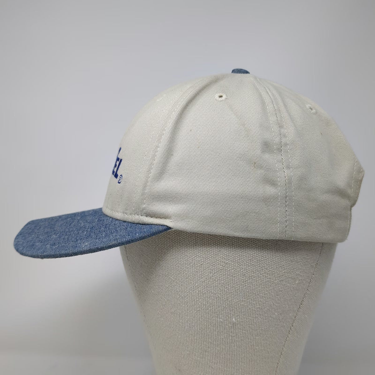 New Jersey Headwear TotalTel Baseball Cap Beige Blue One Size Denim Brim USA Hat