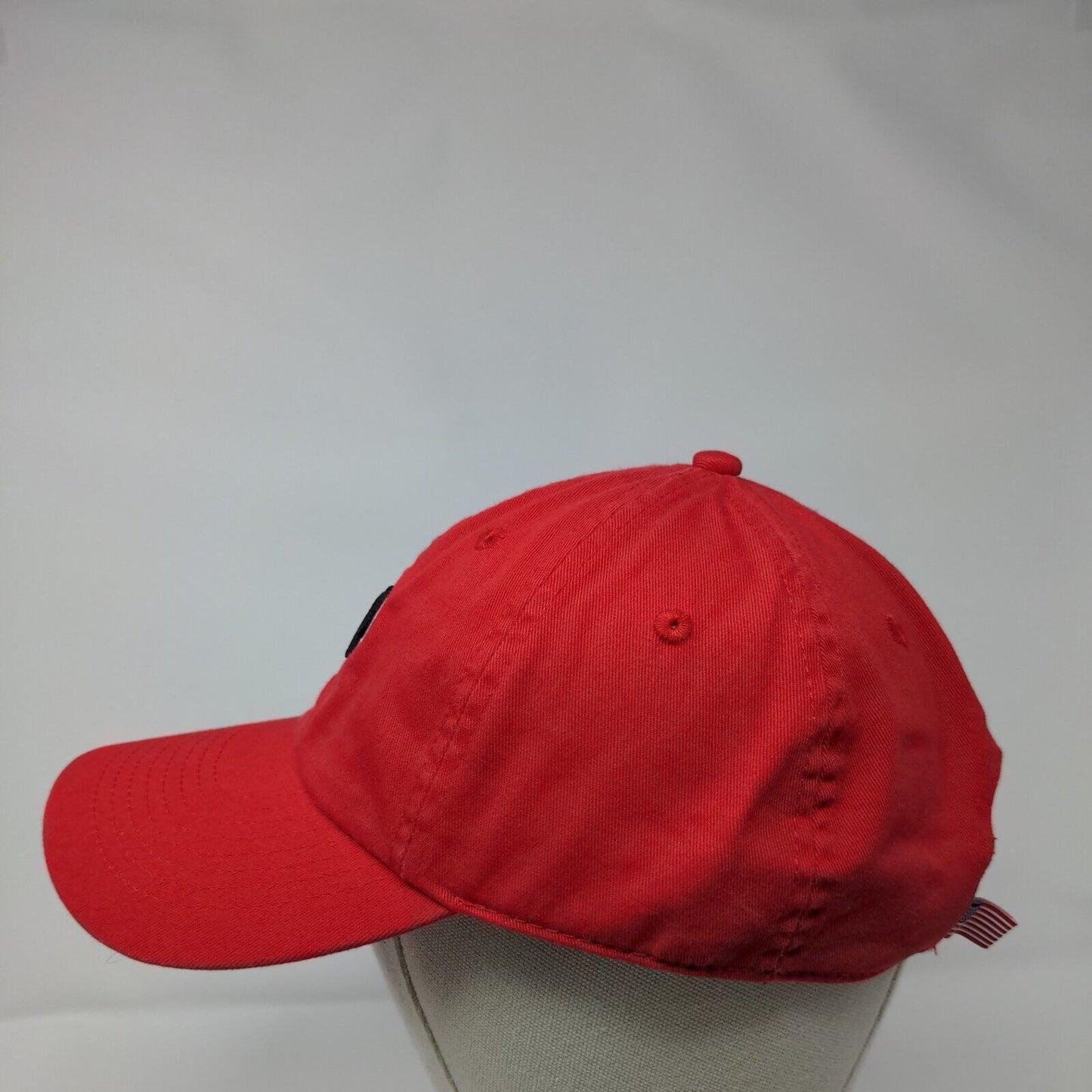 UP 8760 Slideback Hat Red OSFA Adjustable Embroidered 6 Panel Wheels Up Cotton
