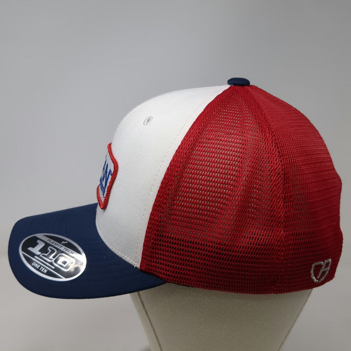 Cap America Trucker Hat White Red Blue One Size Amtrol Titan Composite Patch
