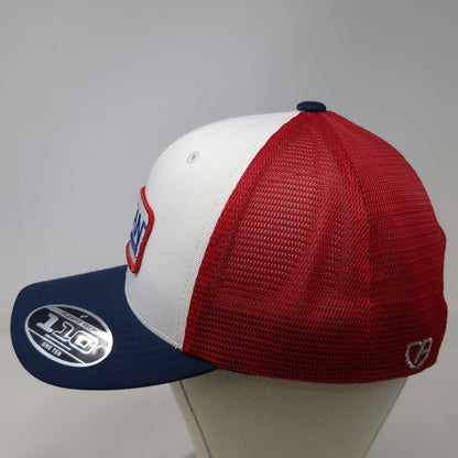 Cap America Trucker Hat White Red Blue One Size Amtrol Titan Composite Patch
