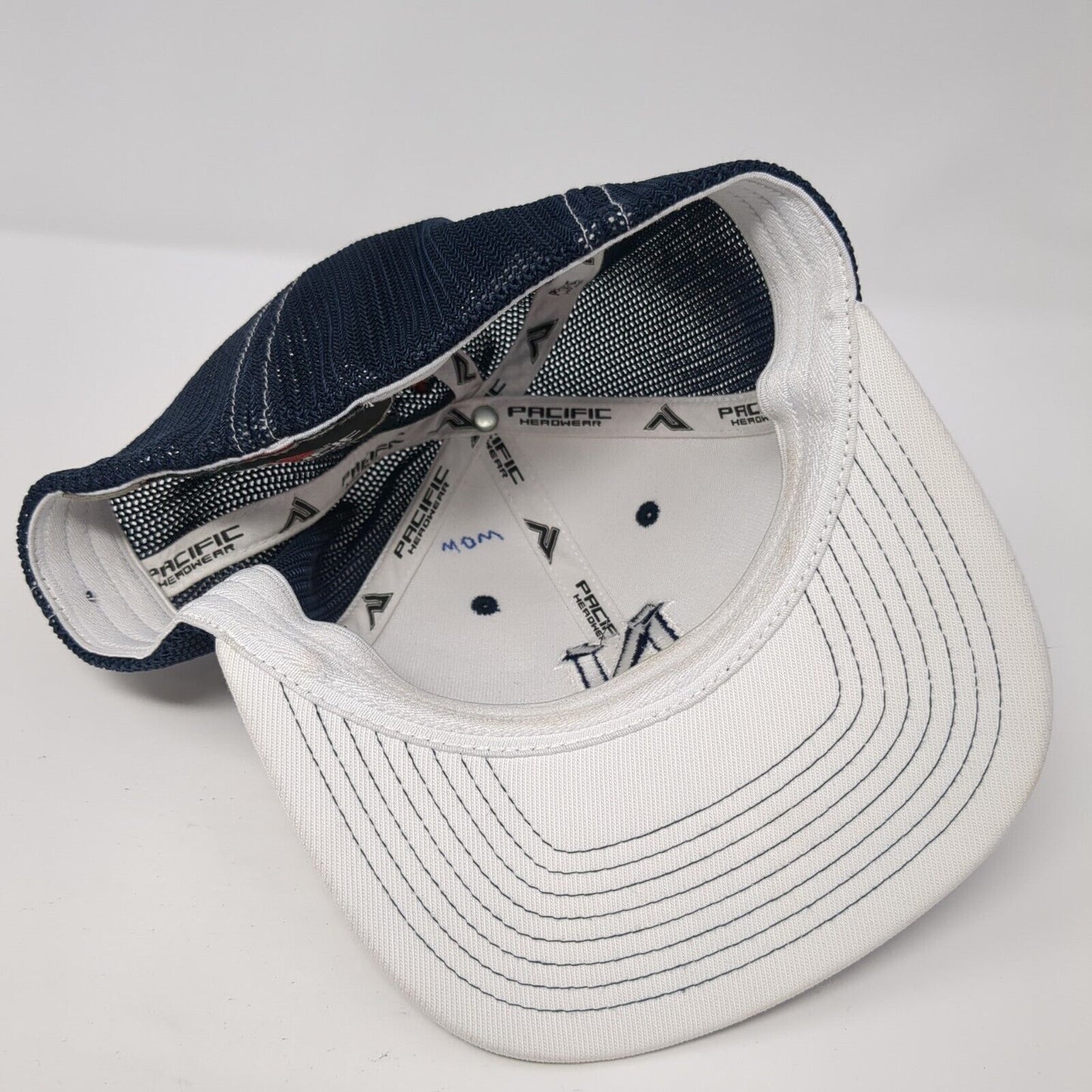 Letter N Fitted Mesh Back Trucker Hat Blue 7 3/8-8 Pacific Headwear