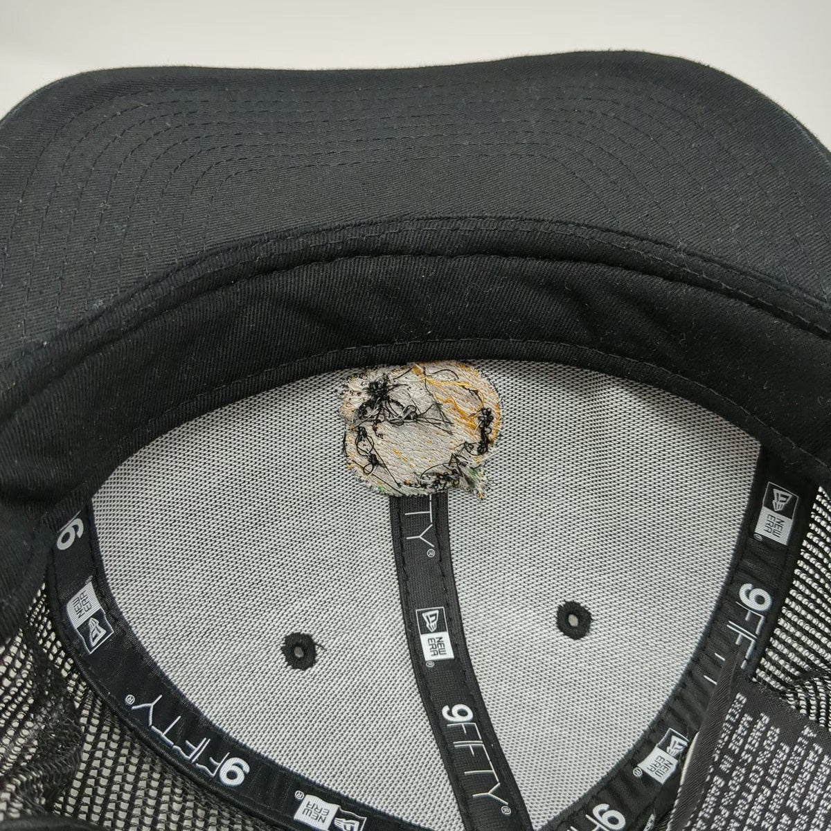 New Era Black Trucker Hat One Size Pecht Farms Onion Embroidery Mesh Back Snap
