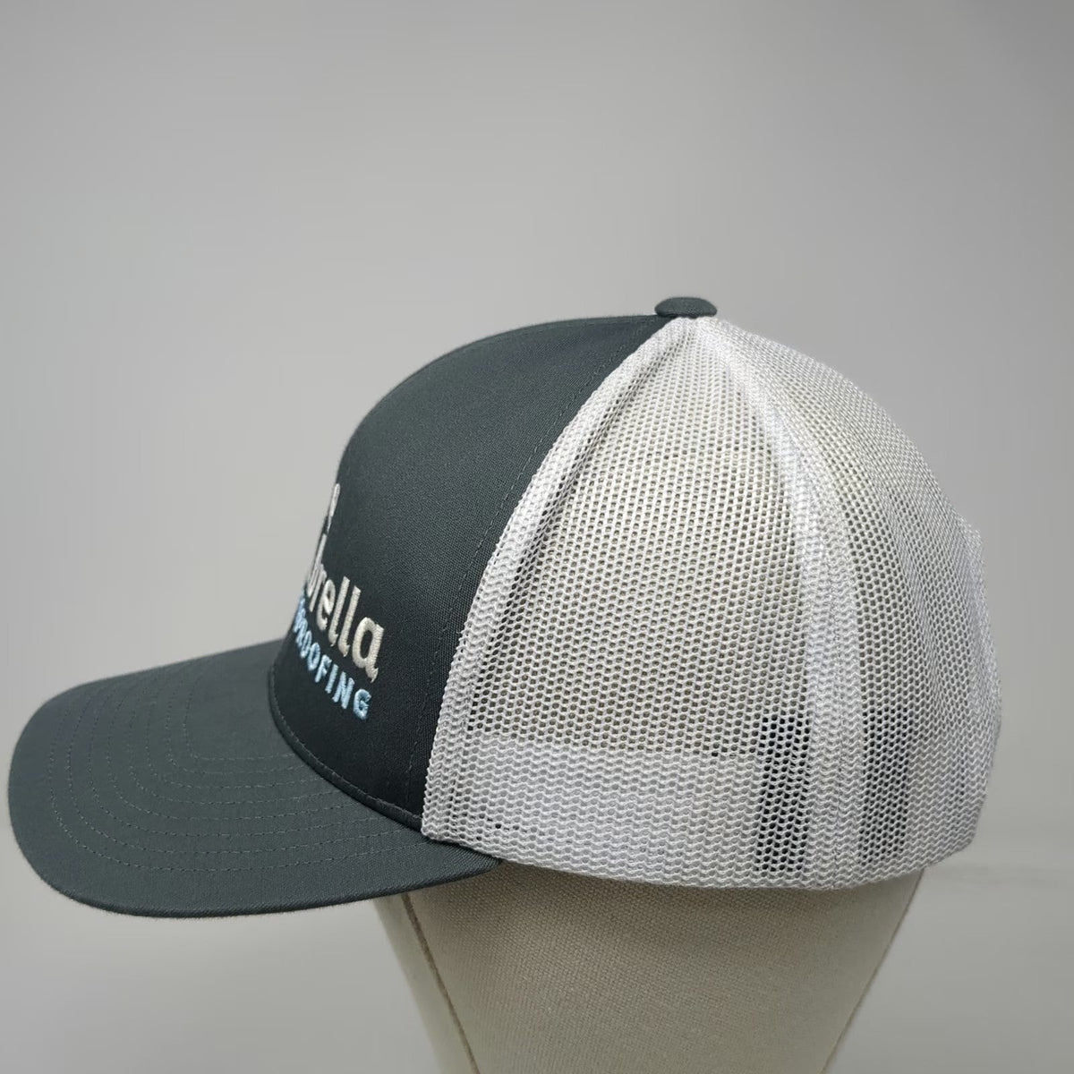 Pacific Headwear Trucker Hat Gray White OSFM Blue Umbrella Waterproofing Mesh