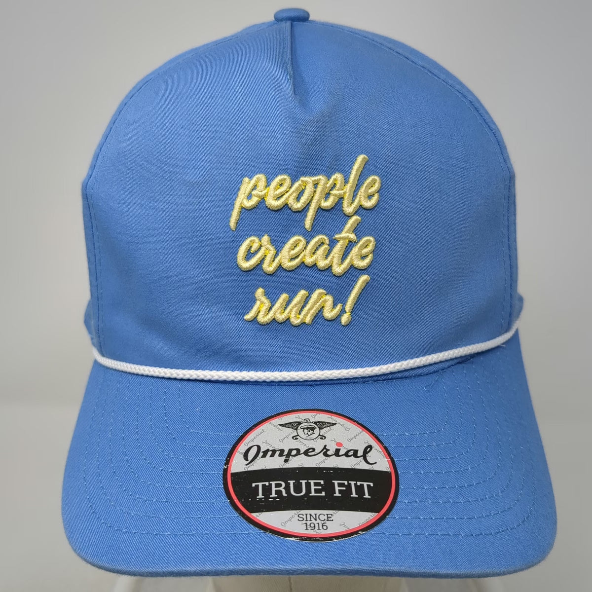 Imperial 5 Panel Blue Hat One Size Rope Cotton People Create Run Snapback