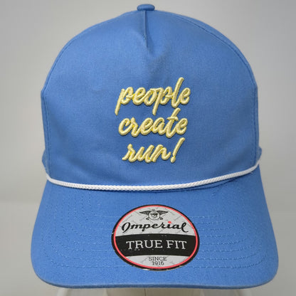 Imperial 5 Panel Blue Hat One Size Rope Cotton People Create Run Snapback
