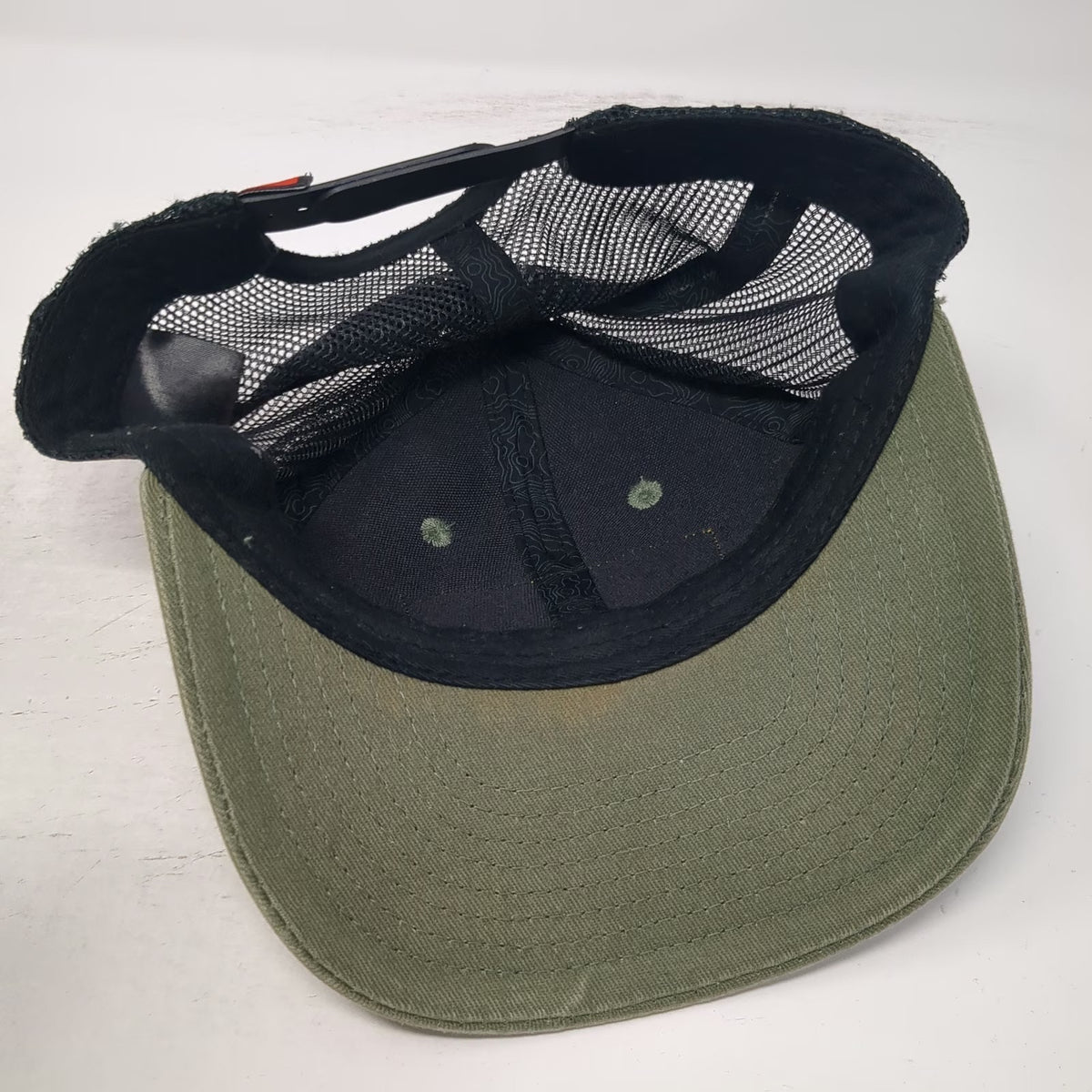 onX Hunt Green Trucker Hat One Size Black Mesh Snapback Leather Patch Topo Print