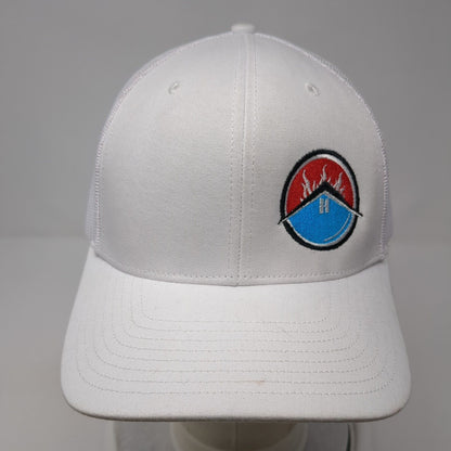 Richardson Snapback Trucker Hat White One Size Embroidered Logo Mesh Back