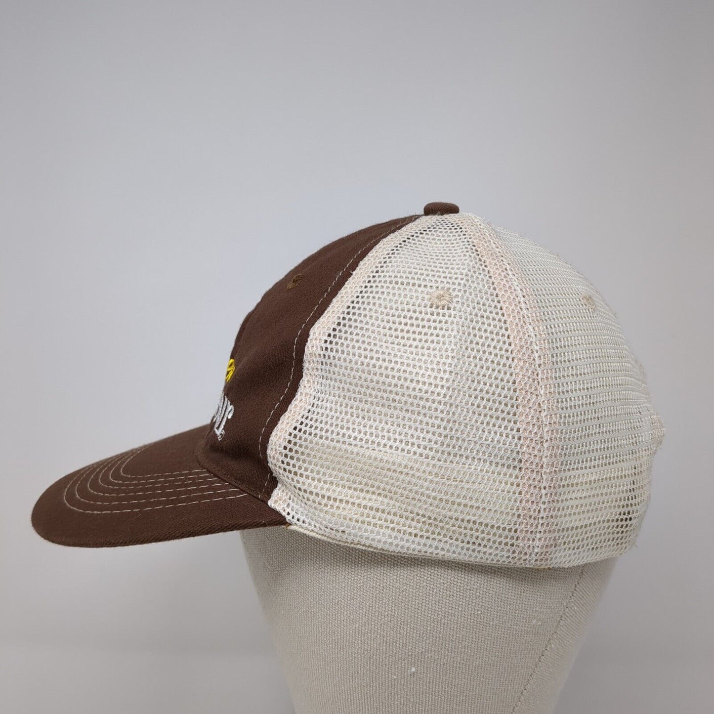 Beer The Connoisseur Snapback Trucker Hat Brown OS Adjustable Mesh Back Cotton
