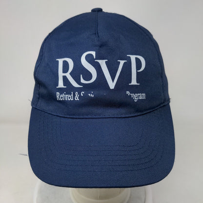 RSVP Strapback Hat Blue OSFA Adjustable Embroidered Vented Holes Polyester