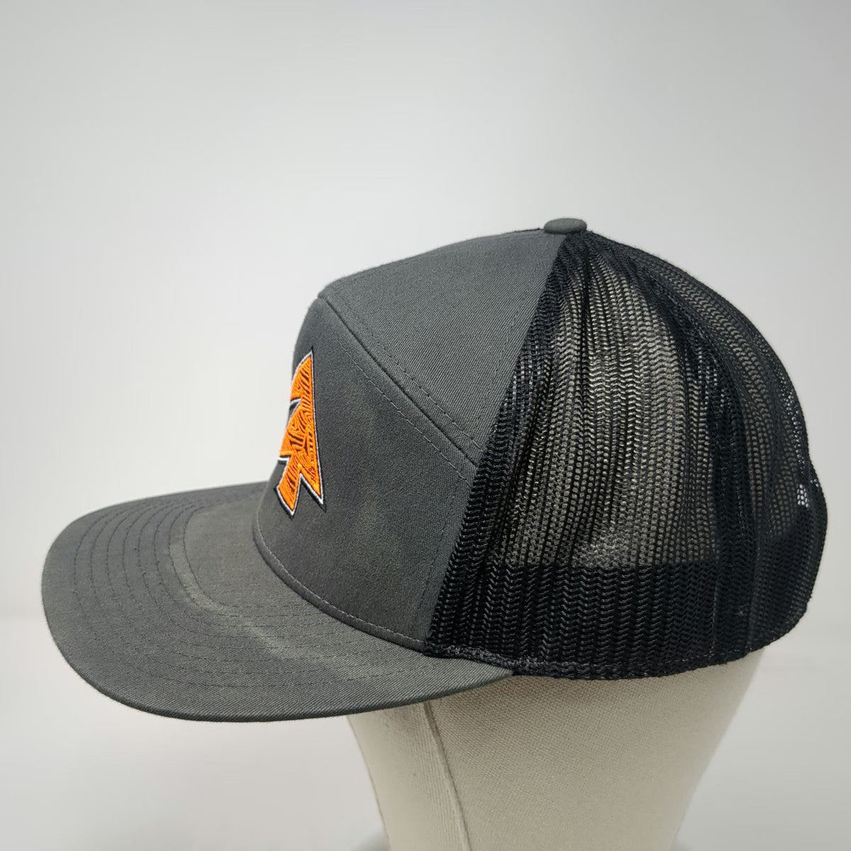 Richardson Trucker Hat Gray One Size Mesh Snapback Flat Brim Arborwear Logo
