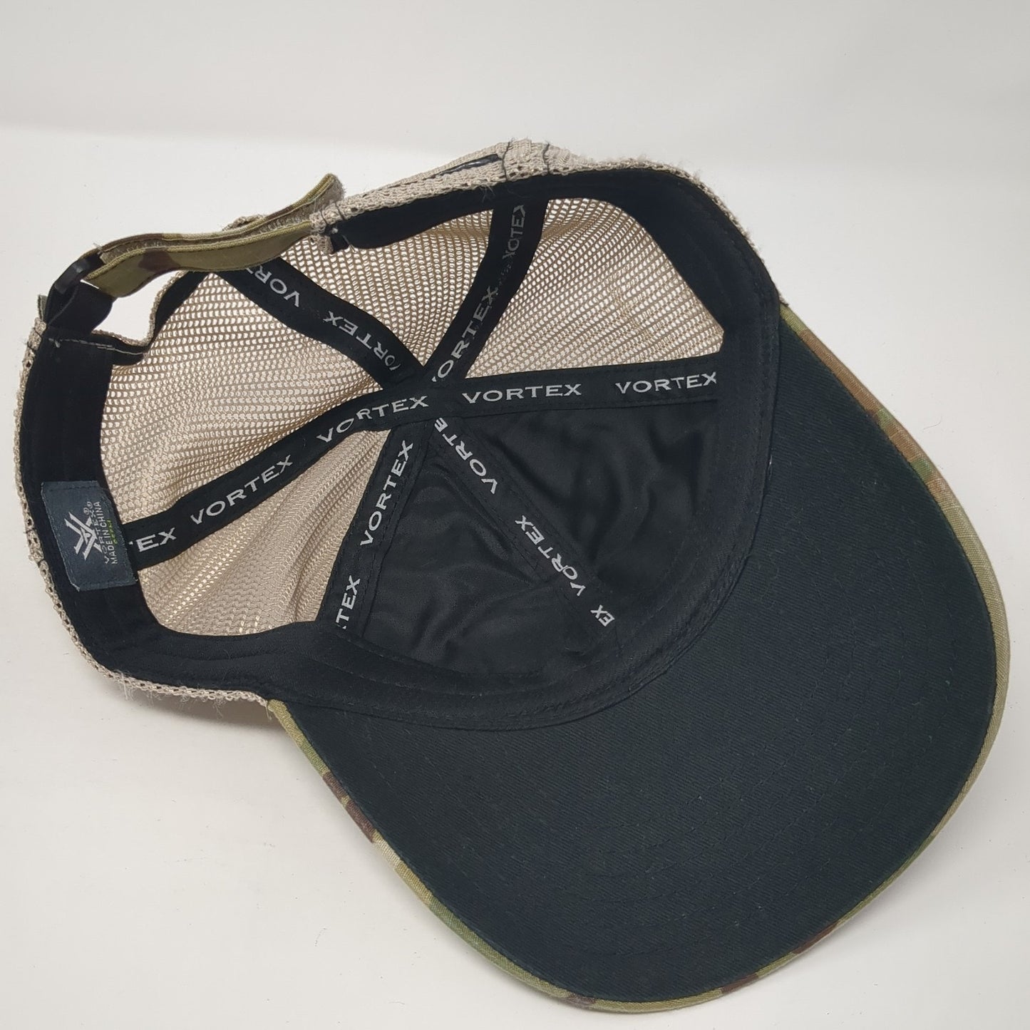 Vortex Logo Patch Strapback Mesh Back Trucker Hat Multi One Size Camo