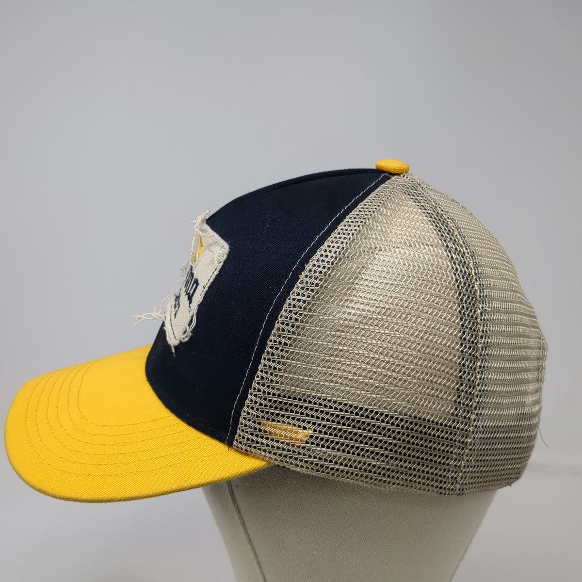 Corona Trucker Hat Blue Yellow One Size Mesh Back Snapback Beer Logo Patch Crown