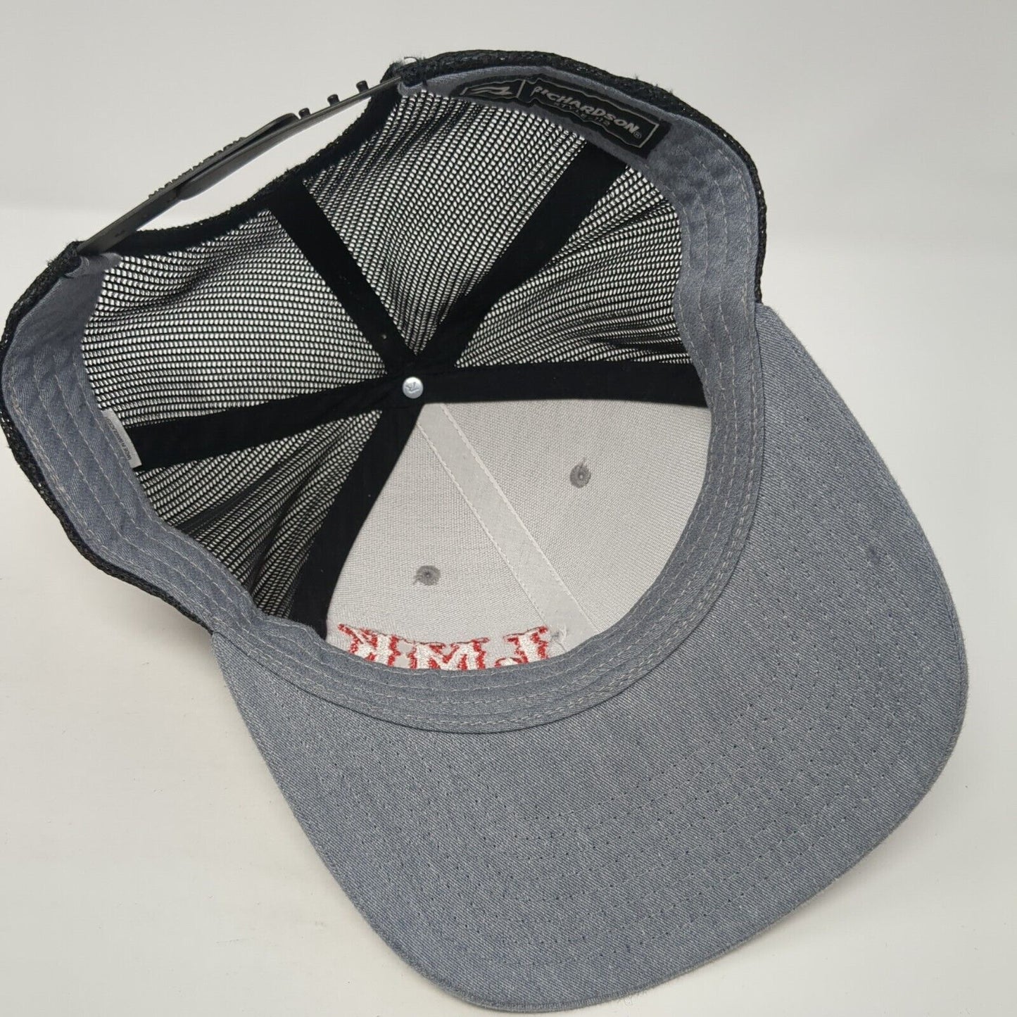 LMK Snapback Trucker Hat Gray OS Adjustable Embroidered Mesh Back Richardson