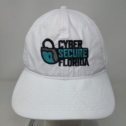 Cyber Secure Florida Strapback Hat White One Size Embroidered Trimark