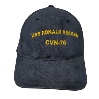 USS Ronald Reagan CVN-76 Slideback Hat Blue OSFA Adjustable 6 Panel Bullet Line