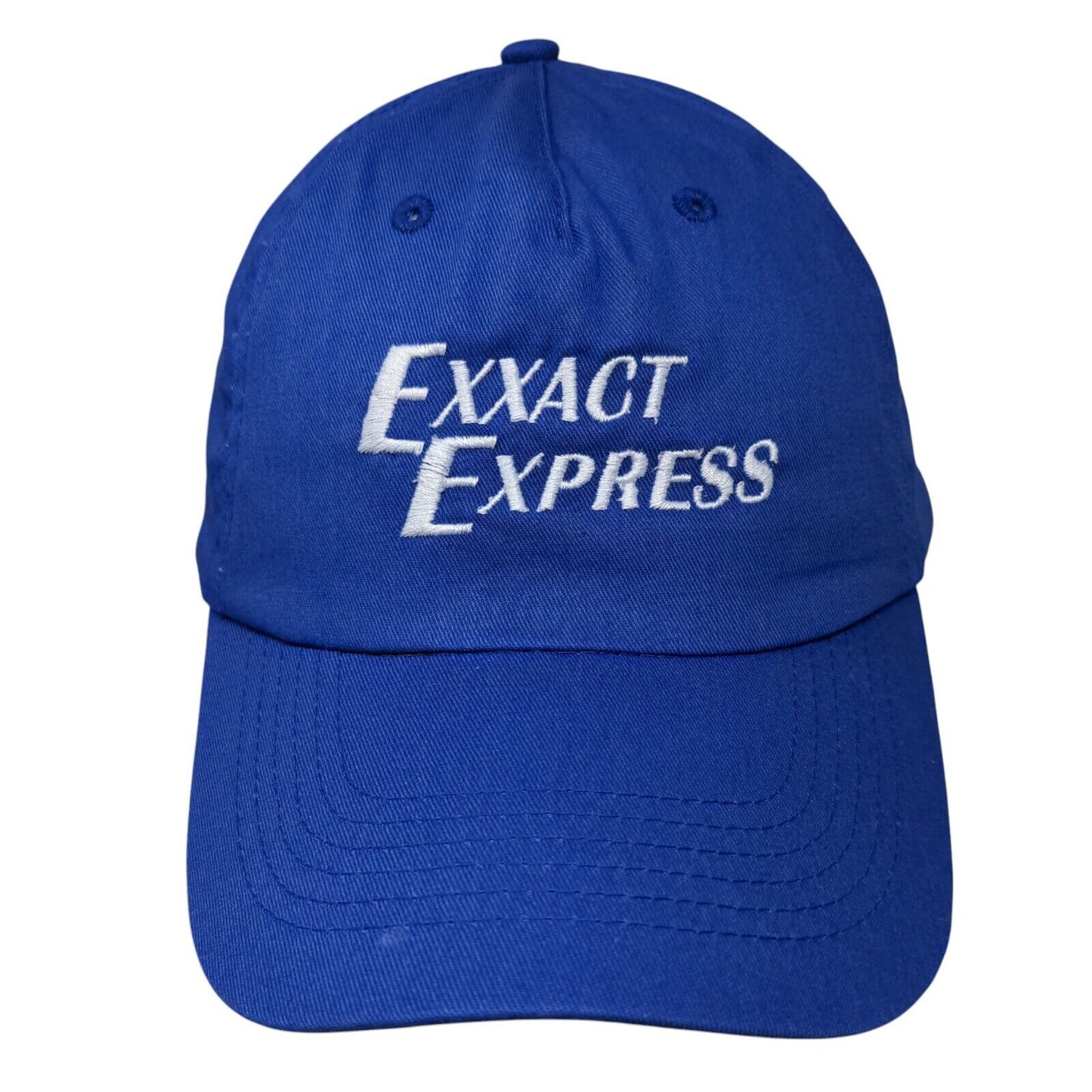 Exxact Express Strapback Hat Blue OSFM Adjustable Embroidered Hit Wear