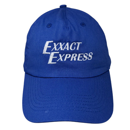 Exxact Express Strapback Hat Blue OSFM Adjustable Embroidered Hit Wear