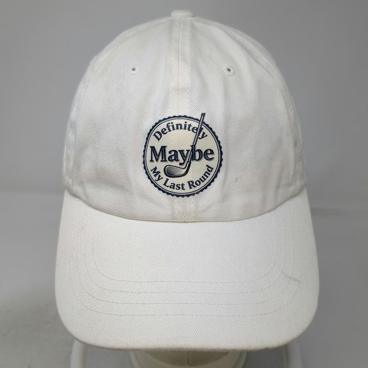 Yupoong Baseball Cap White One Size Golf Definitely Maybe Last Round Cotton Hat