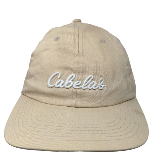 Cabela's Strapback Hat Brown Tan One Size Embroidered Adjustable Vented Holes