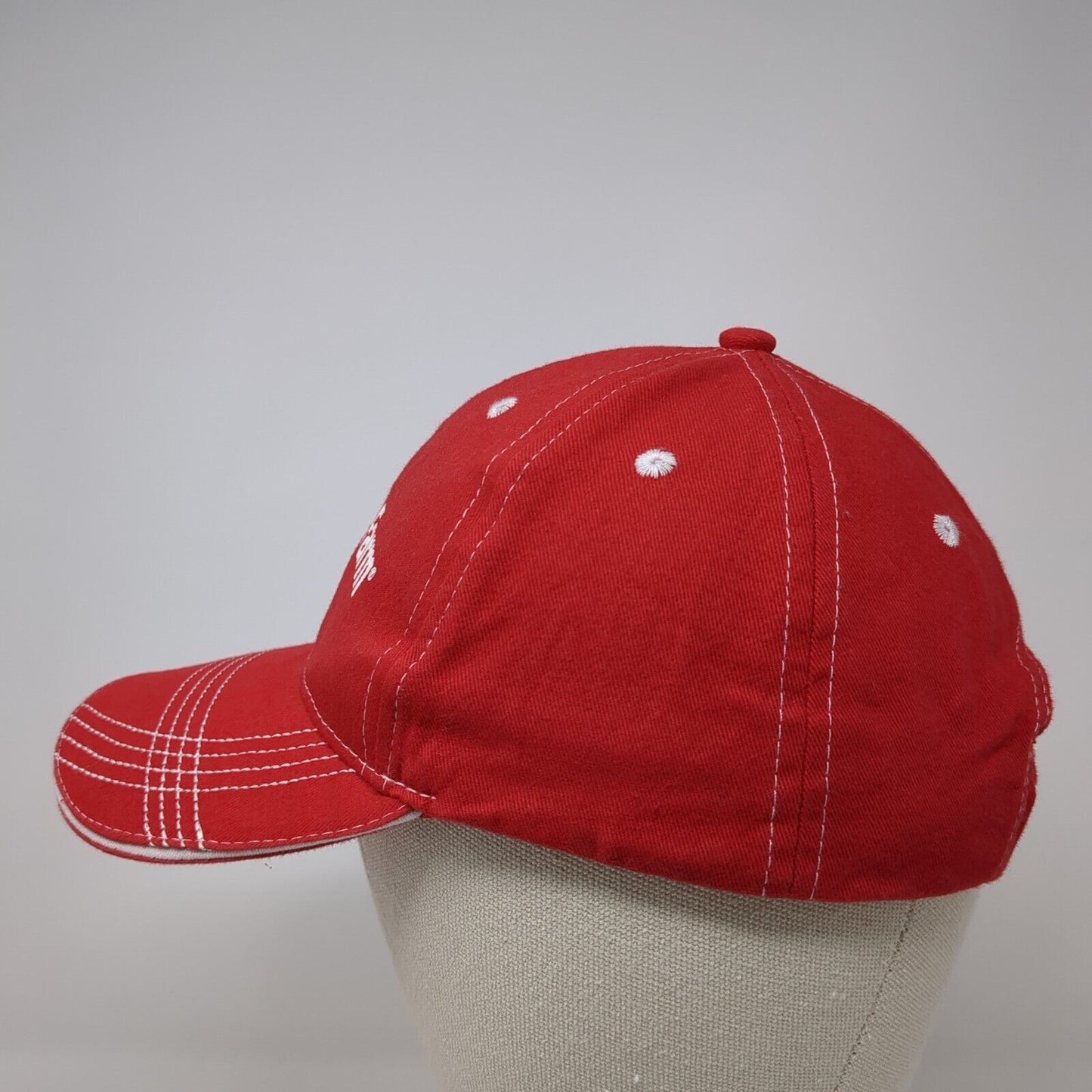 State Farm Strapback Hat Red One Size Adjustable Vented Holes 6 Panel Vitronic