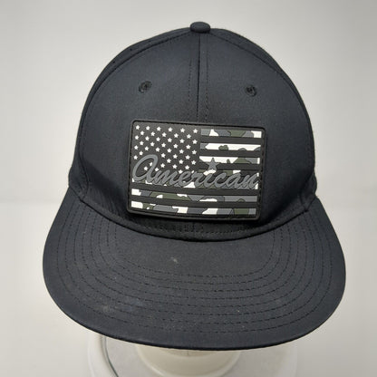 American Flag Snapback Hat Black One Size Adjustable Patriotic The Game