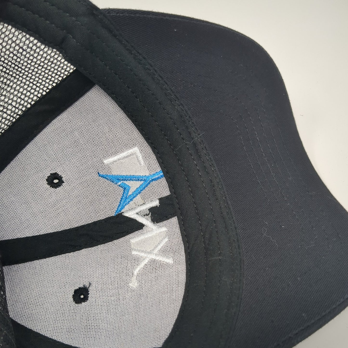 LYNX Slideback Trucker Hat Black One Size Adjustable Embroidered Mesh Back