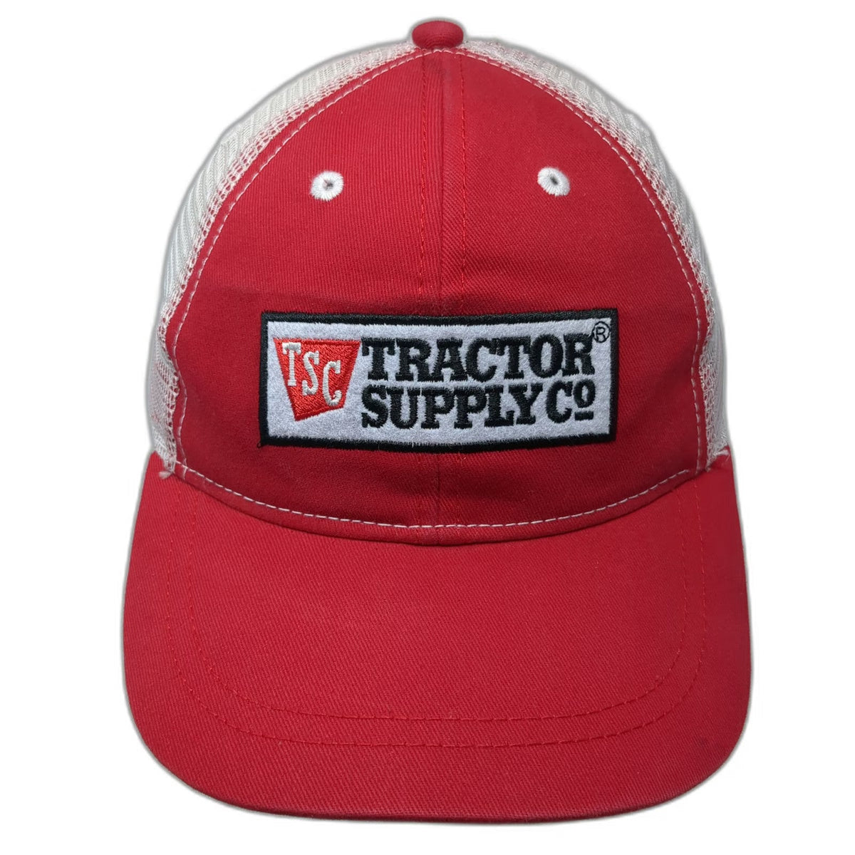 Tractor Supply Co Trucker Hat Red OSFM Mesh Snapback TSC Logo Farm Agriculture