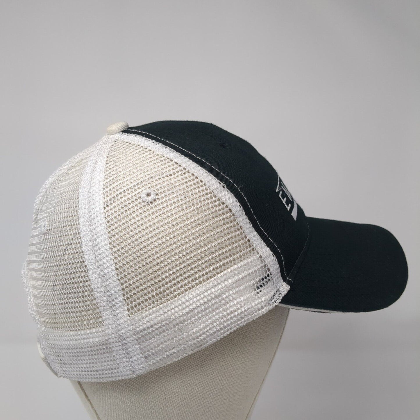 Emesto Silver Strapback Mesh Back Trucker Hat Black One Size Colorblock