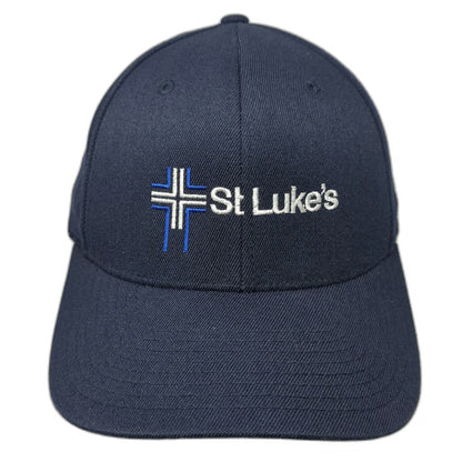 Richardson Blue XL St Lukes Cross Logo Flexfit Fitted Pro 585 Acrylic Wool Hat