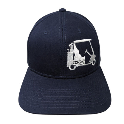 ID Golf Snapback Hat Blue OSFM Adjustable Embroidered Vented Holes 6 Panel Otto