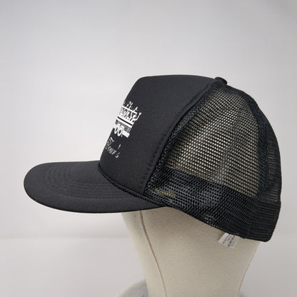 Donna's Tours Snapback Rope Trucker Hat Black OSFA Mesh Back Solid