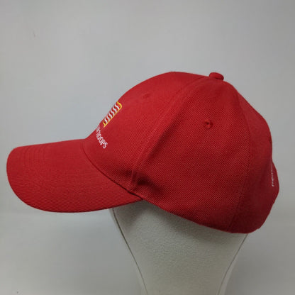 Unbranded Men's Slideback Hat Red Embroidered Support Troops Veterans Logo