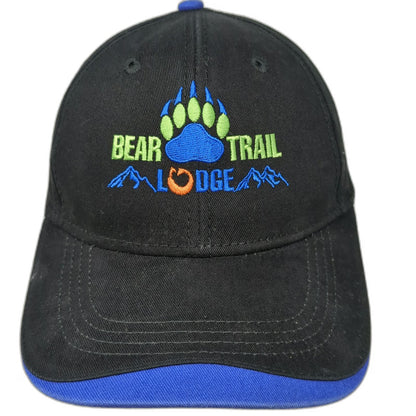 Paramount Baseball Cap Black Blue One Size Bear Trail Lodge Hat Paw Mountain