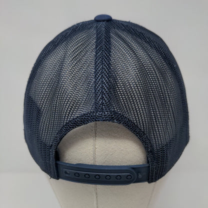Sport-Tek Snapback Mesh Back Trucker Hat Blue OSFA Embroidered Logo