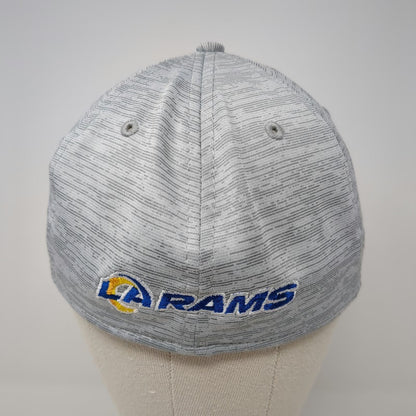 Los Angeles Rams NFL New Era 39THIRTY Gray M Hat Stretch Fit Structured Logo