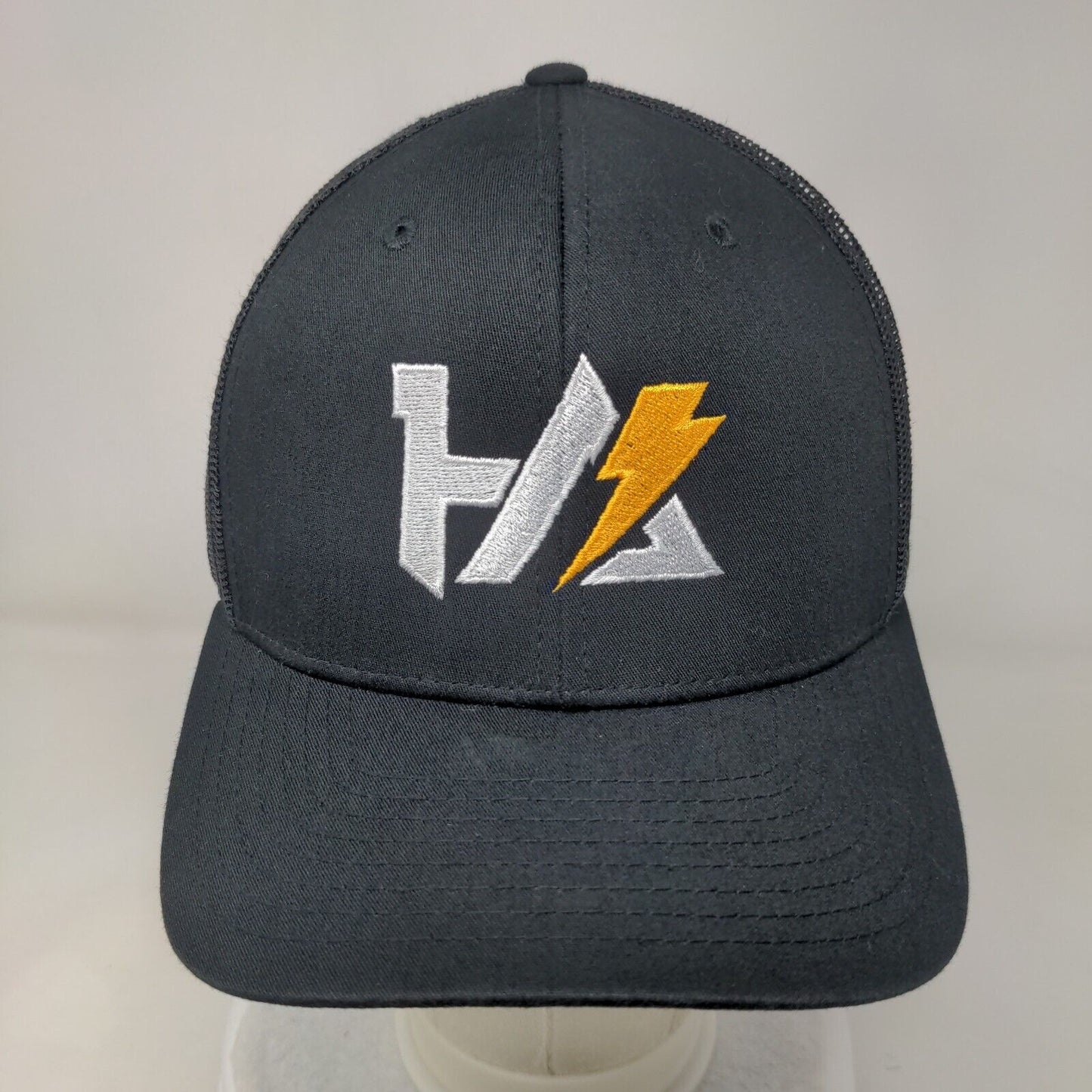 Lightning Bolt Snapback Trucker Hat Black OS Adjustable Mesh Back Richardson