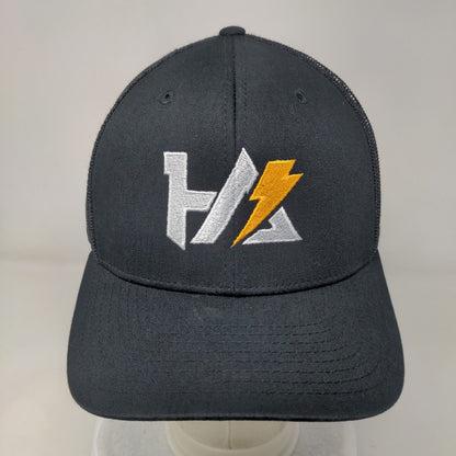 Lightning Bolt Snapback Trucker Hat Black OS Adjustable Mesh Back Richardson