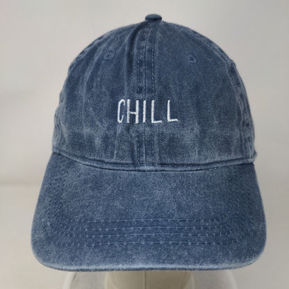 Chill Slideback Hat Blue One Size Embroidered Adjustable Solid 6 Panel