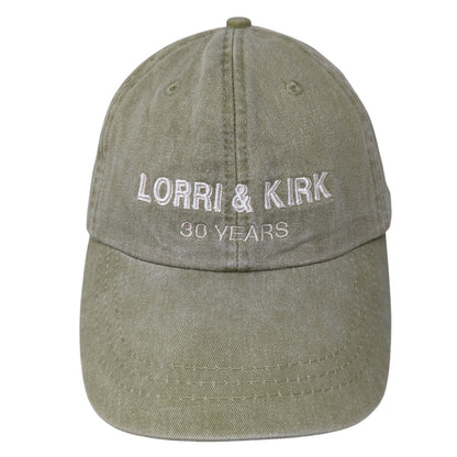 Lorri & Kirk 30 Years Slideback Hat Green One Size Leather Strap Adams