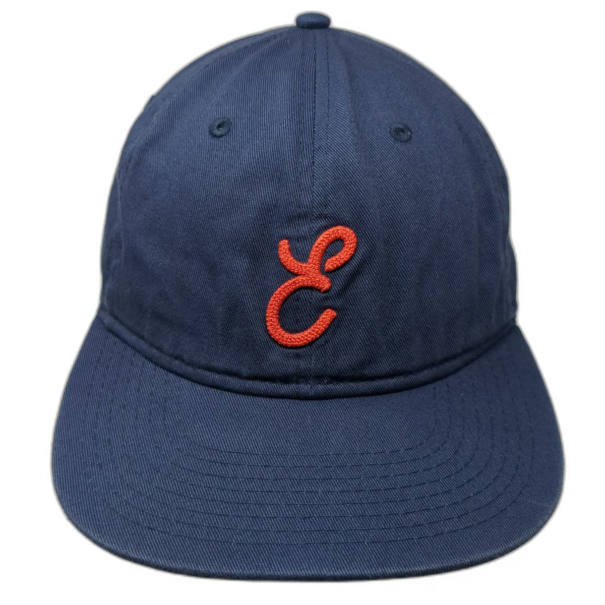 Earls Collection Baseball Cap Blue OSFM Red Script E Logo Slideback Cotton Hat