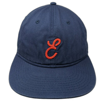 Earls Collection Baseball Cap Blue OSFM Red Script E Logo Slideback Cotton Hat