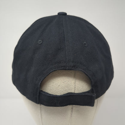 Silver Heart Strapback Hat Black One Size Adjustable Solid 6 Panel