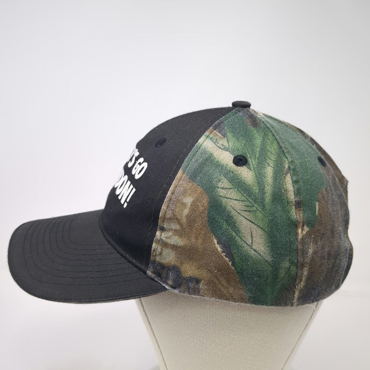 Black Camo Lets Go Brandon Checkered Flags Hat One Size Baseball Cap Racing