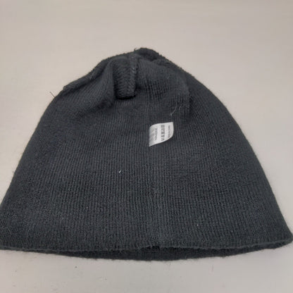 Zahrah Beanie Cap Black One Size Knitted Stretch Embroidered Acrylic